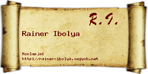 Rainer Ibolya névjegykártya